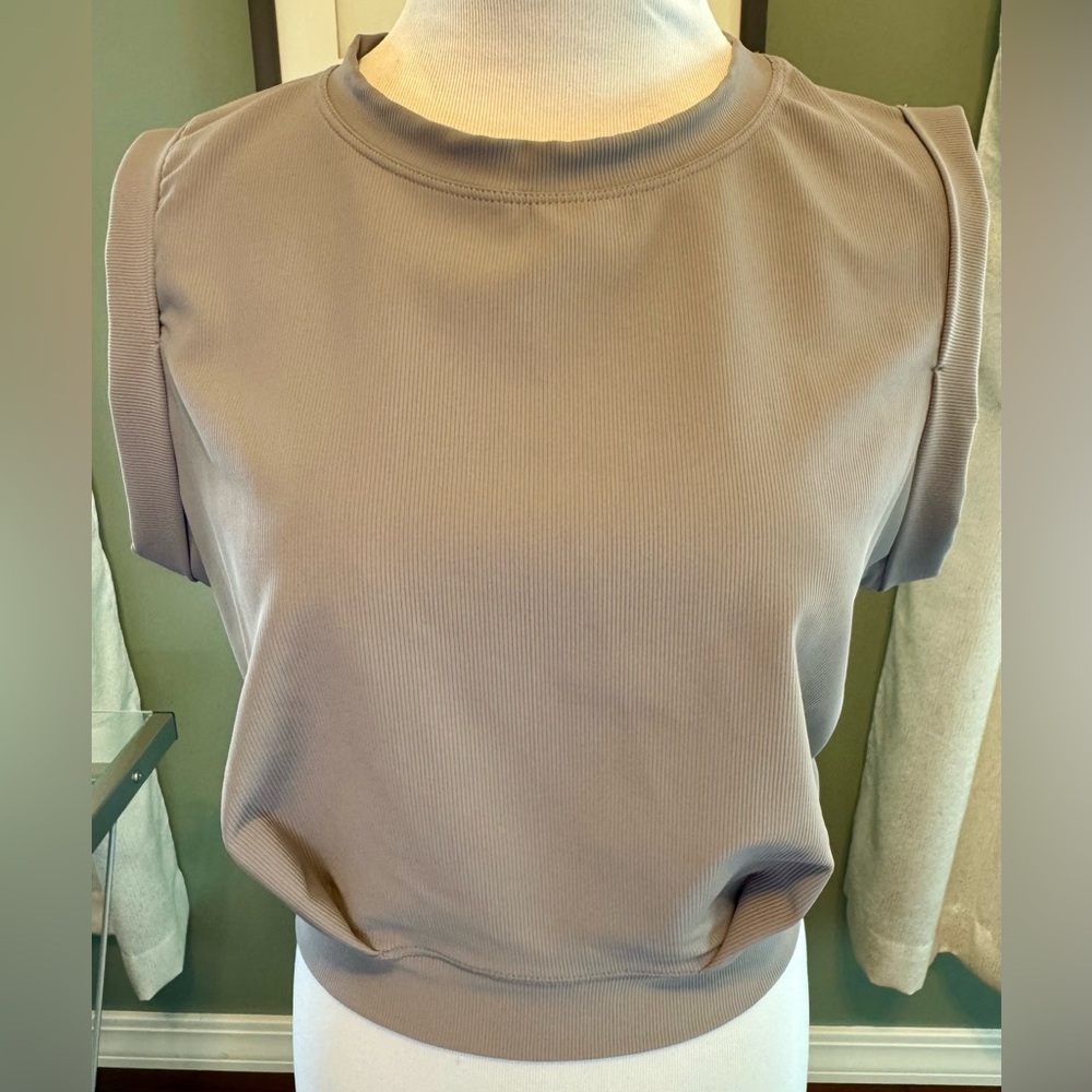 Halara Taupe Sleeveless Crop Top – Size M